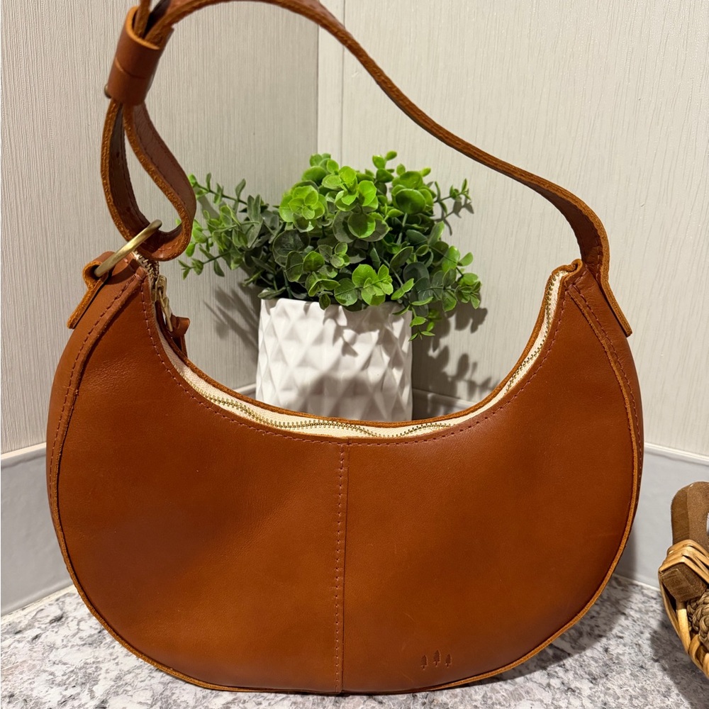 Elegant Brown Leather Hobo Bag